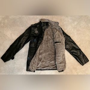 Faux leather men’s black jacket